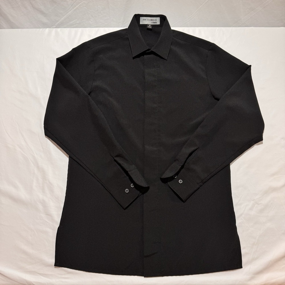 Doc & Amelia By Cintas Long Sleeve Button Up Shirt Womens Size XS Black
